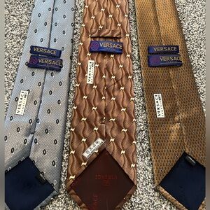 THREE VERSACE TIES 100% SILK